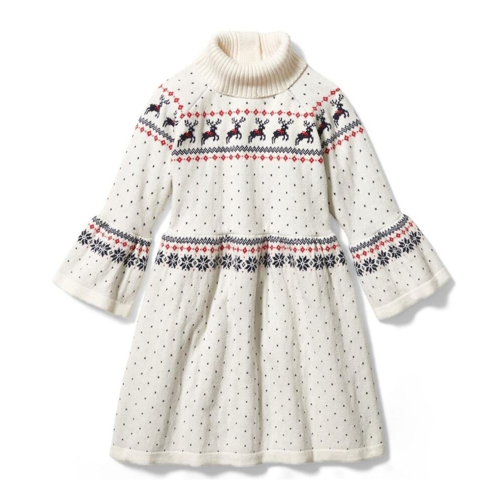 Janie & Jack Reindeer Sweater Dress 2 2T